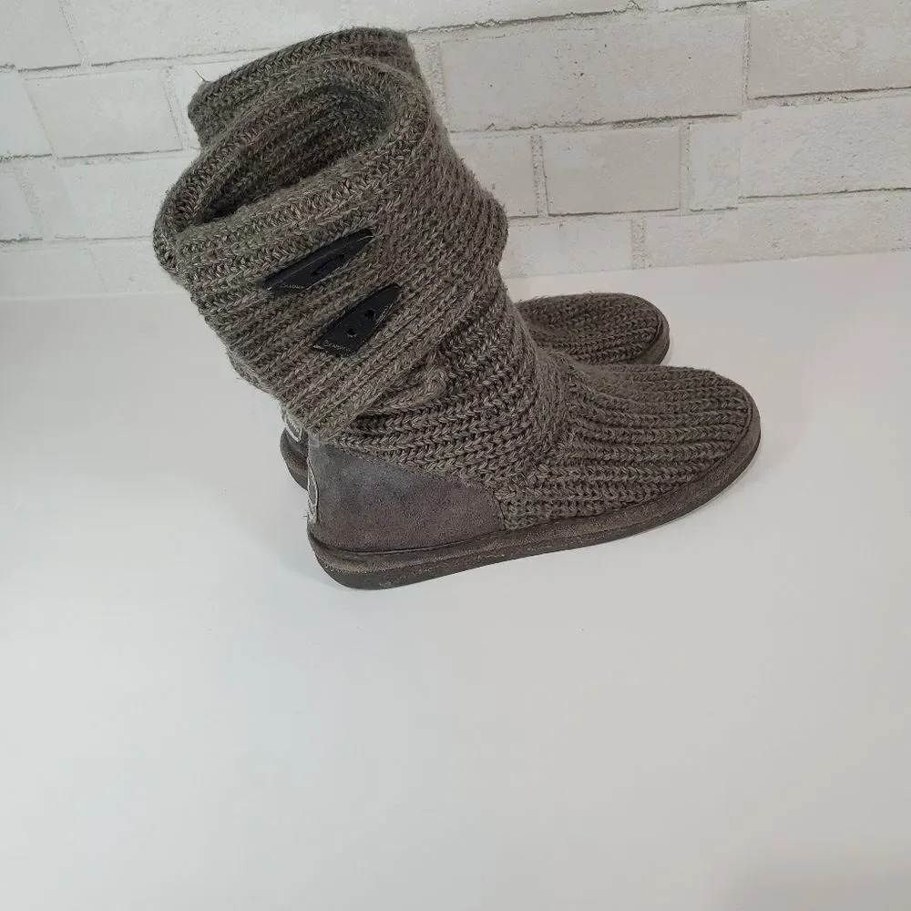 BearPaw gray sweater boots